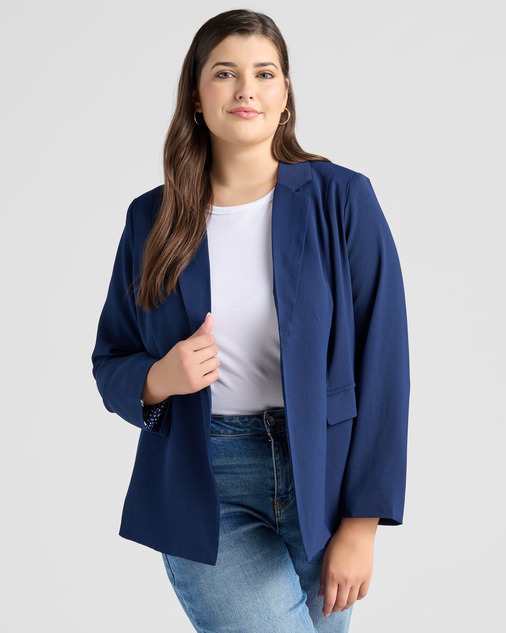 Navy $|& Skies Are Blue Boyfriend Blazer - SOF Front