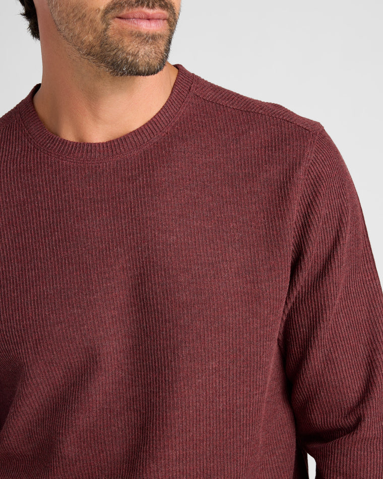 Merlot $|& Fundamental Coast Hammerhead Long Sleeve Crew - SOF Detail