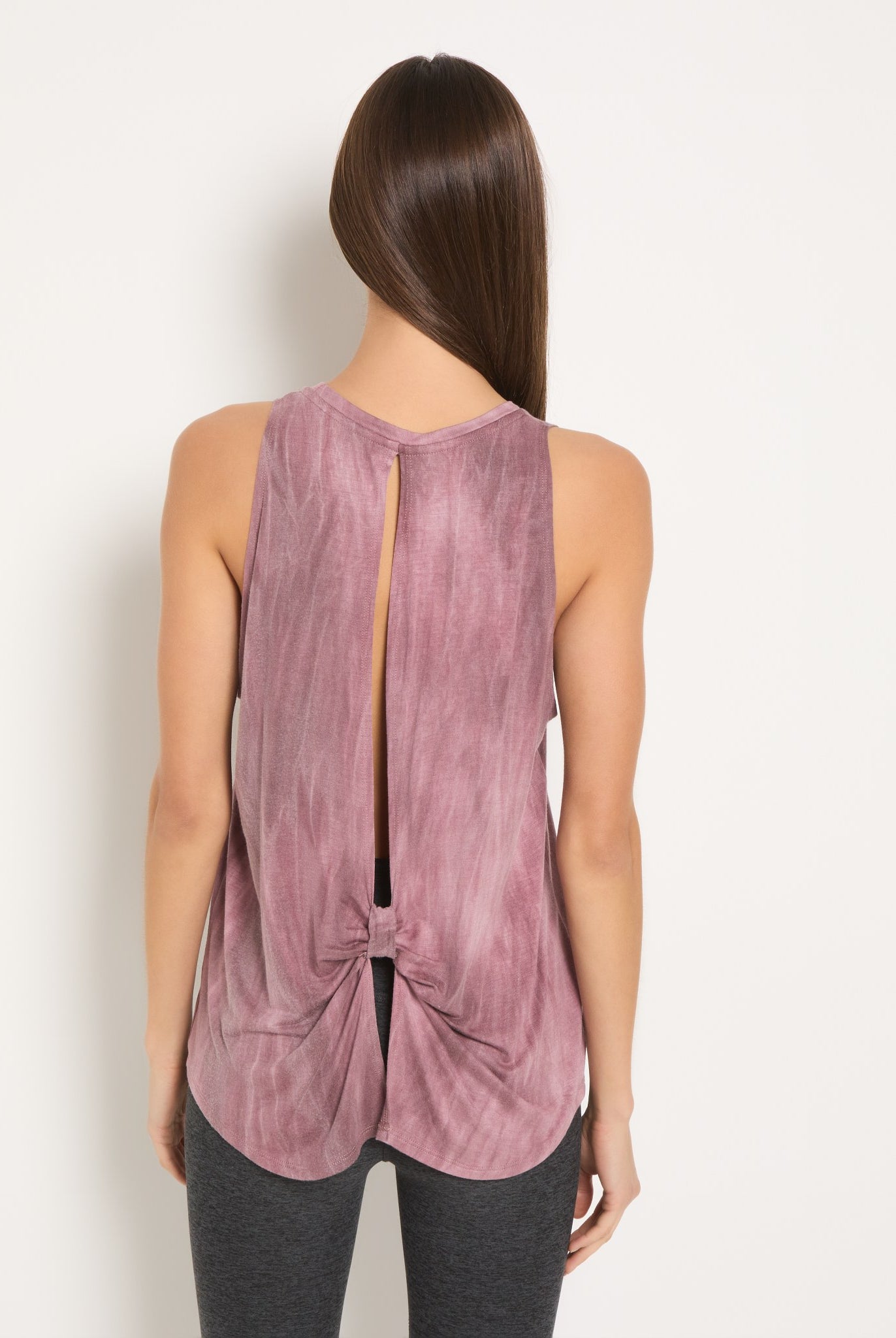 Red Wine $|& Interval Tie Dye Split Back Tank - SOF Back