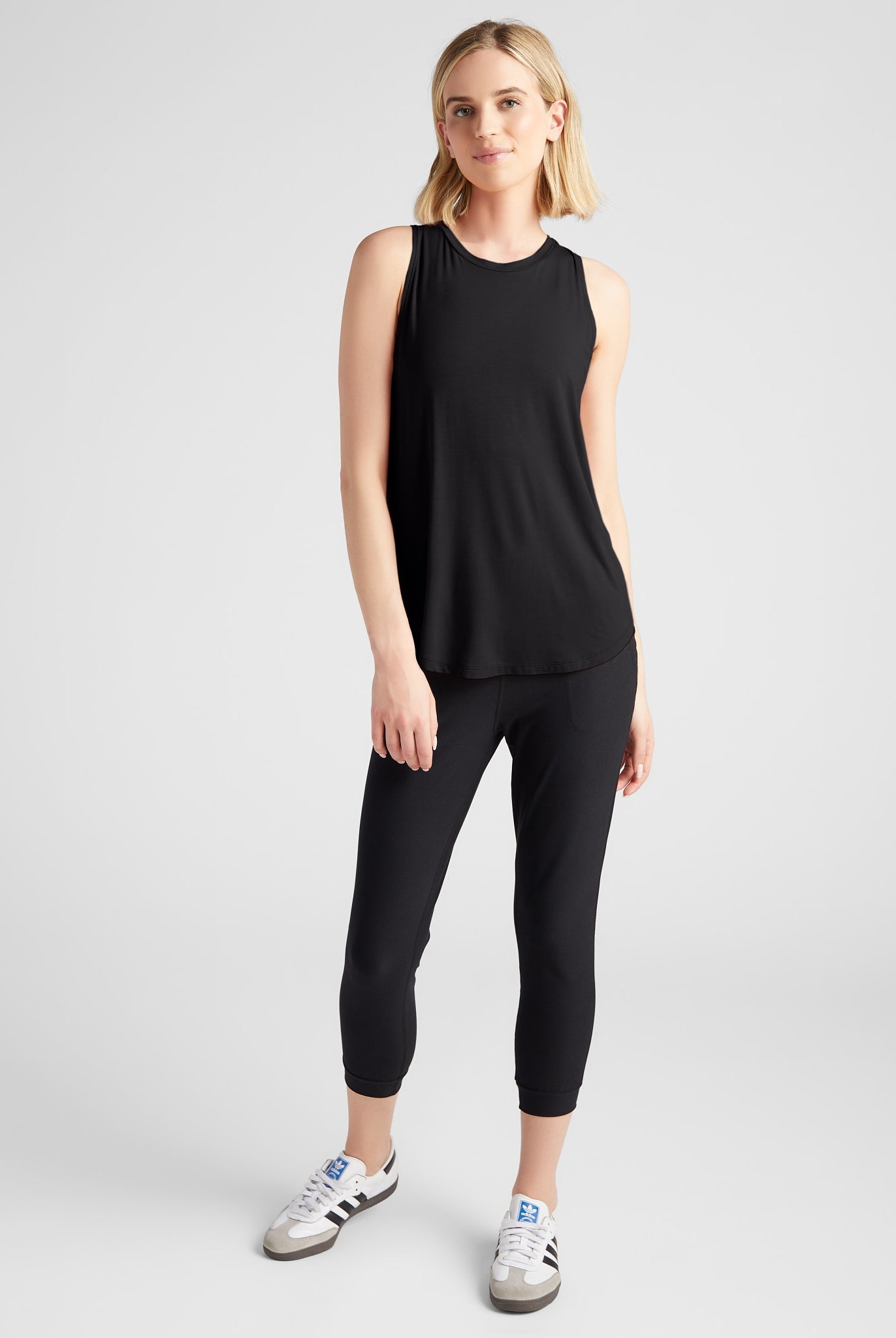 Black $|& Interval Split Back Tank - UGC On Fig