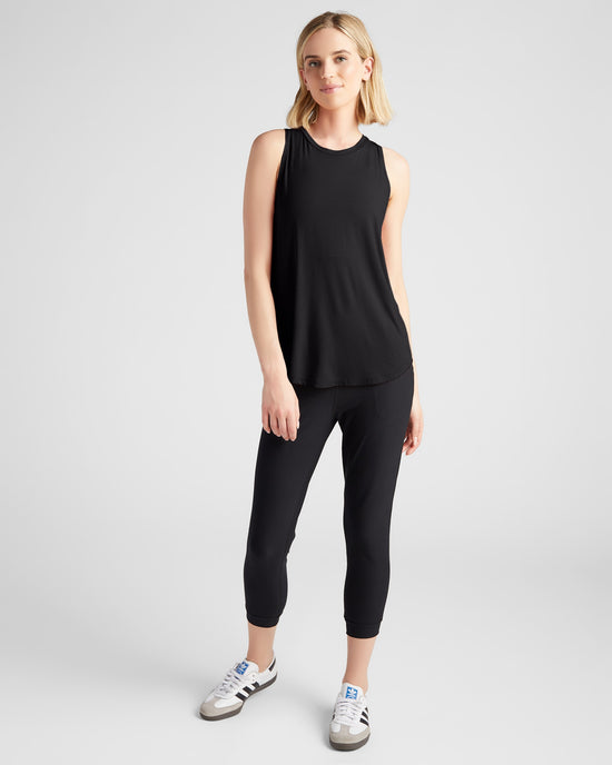 Black $|& Interval Split Back Muscle Tank - UGC On Fig