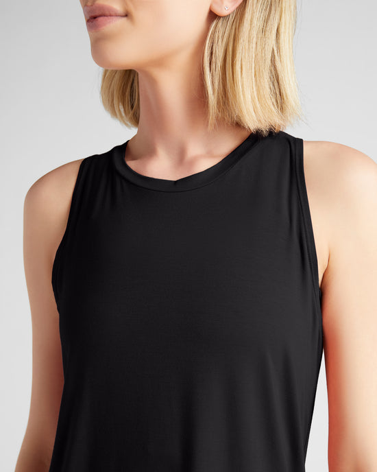 Black $|& Interval Split Back Muscle Tank - SOF Full Front