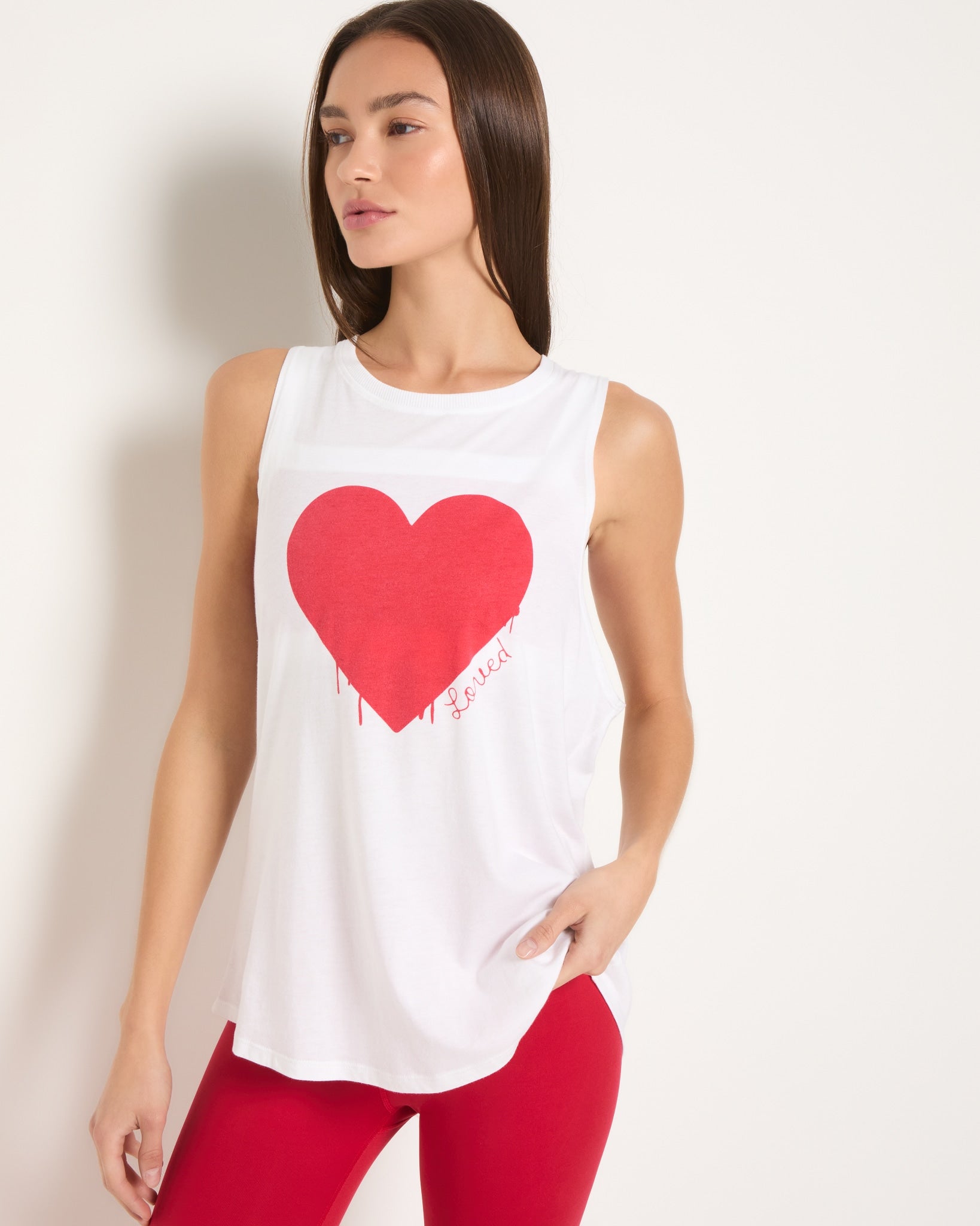 White $|& Interval Loved Grace Muscle Tank - SOF Front