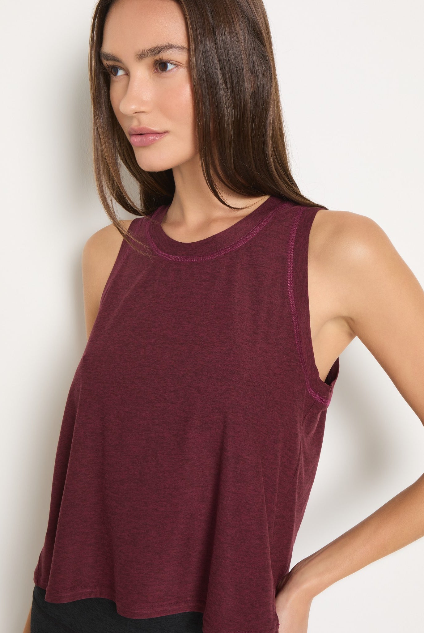 Red Wine $|& Interval FlowHeather Breeze Focus Tank - SOF Full Front