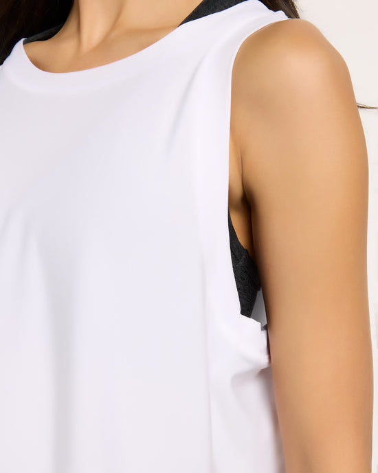 White $|& Interval Focus Lightweight Spacedye Muscle Tank - SOF Full Front
