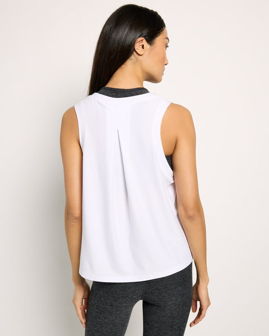 White $|& Interval Focus Lightweight Spacedye Muscle Tank - SOF Back