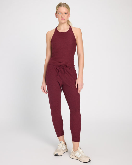 Red Wine $|& Interval FlowHeather Sculpt Rise Tank - UGC On Fig