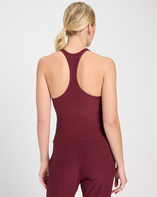 Red Wine $|& Interval FlowHeather Sculpt Rise Tank - SOF Back
