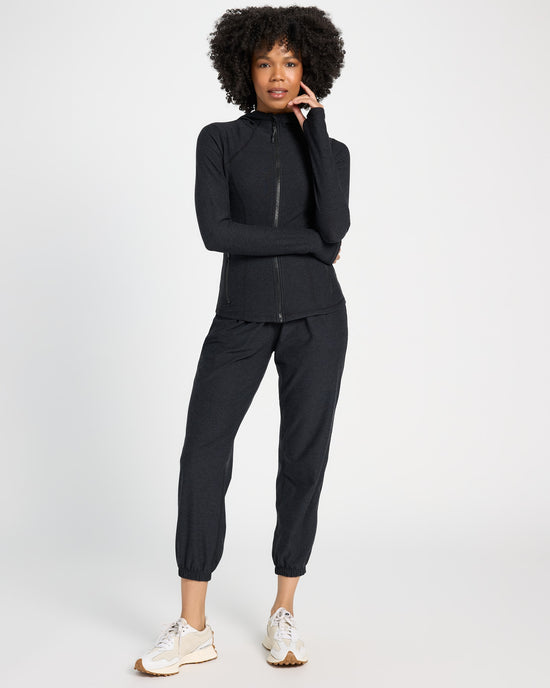 Night Sky Black $|& Interval Endure Midweight Spacedye Zip Hoodie - UGC On Fig