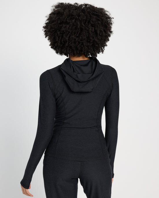 Night Sky Black $|& Interval Endure Midweight Spacedye Zip Hoodie - SOF Back