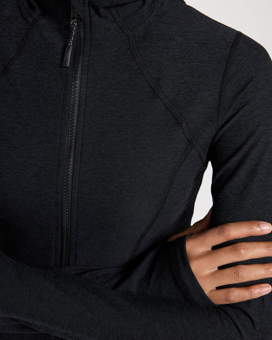Night Sky Black $|& Interval Endure Midweight Spacedye Zip Hoodie - SOF Full Front