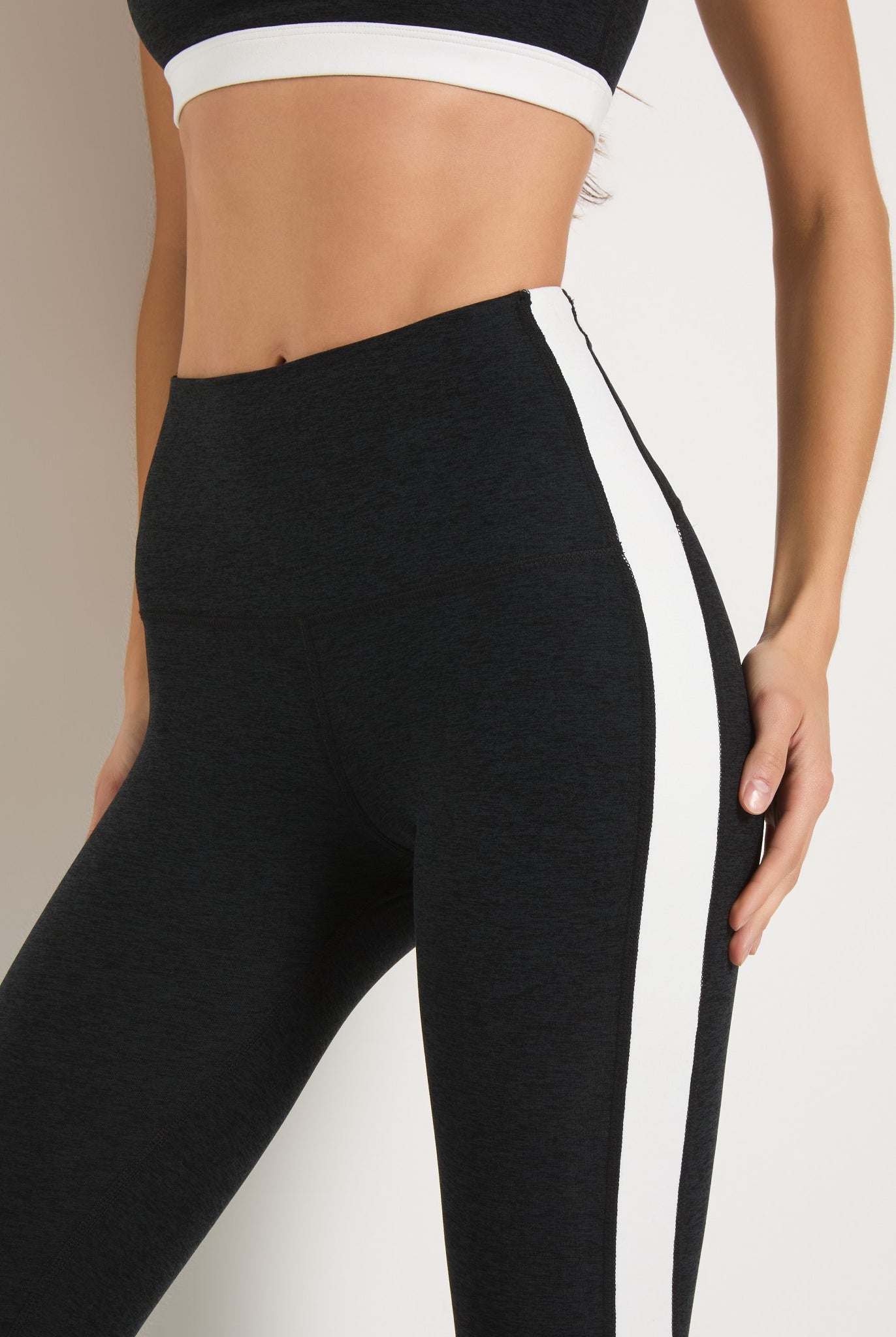 Night Sky/White $|& Interval FlowHeather Sculpt Ascend Leggings - SOF Full Front