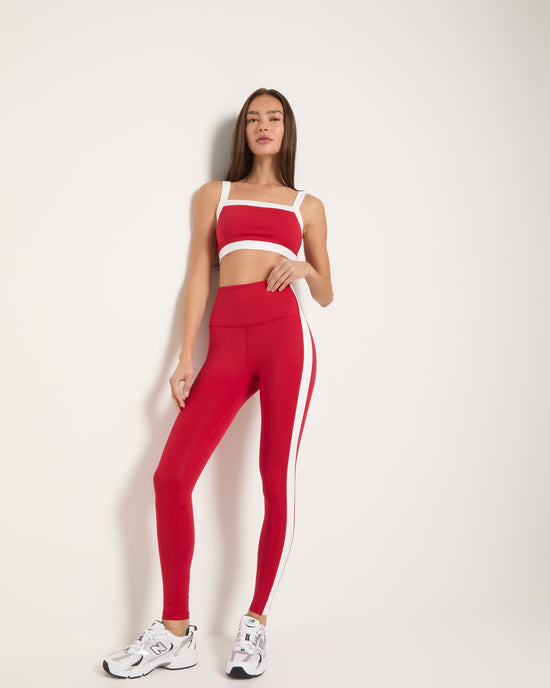 Poppy Solid/White $|& Interval FlowHeather Sculpt Glimmer Bra - SOF Front