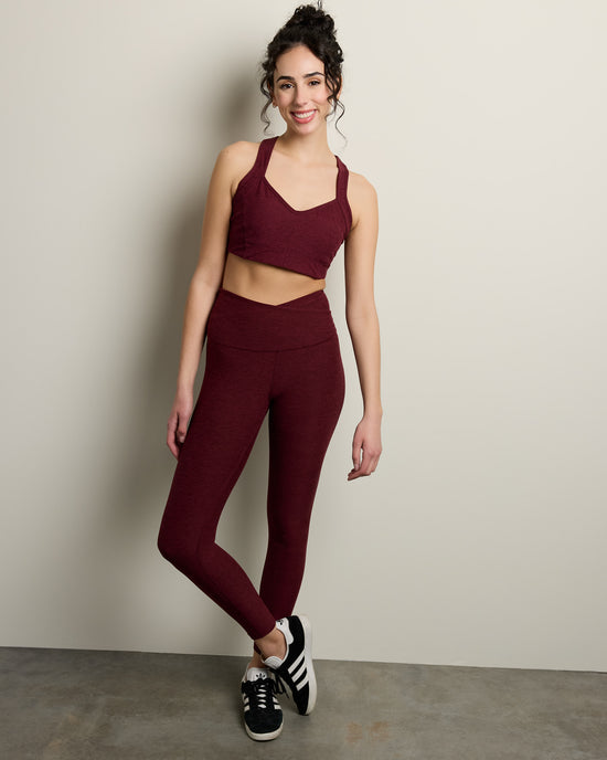 Red Wine $|& Interval Halo Spacedye Halter Bra - UGC On Fig