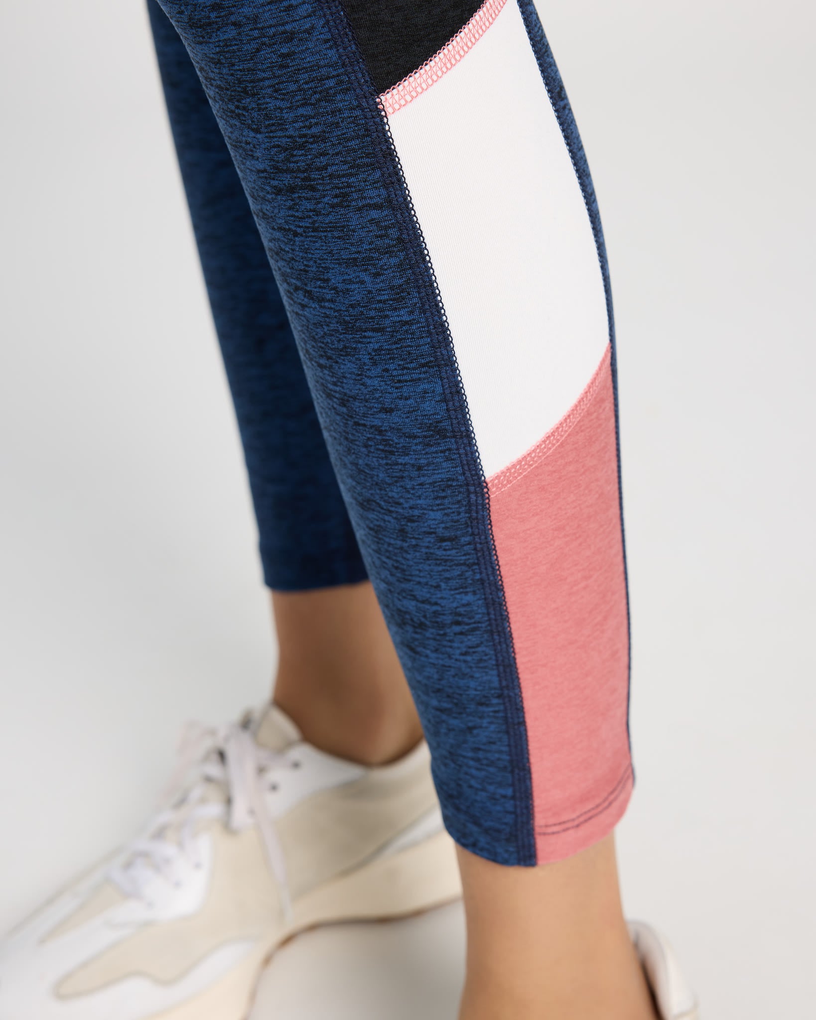 Ink Navy Heather/Heather Grey $|& Interval FlowHeather Sculpt Radiant Legging - SOF Full Front