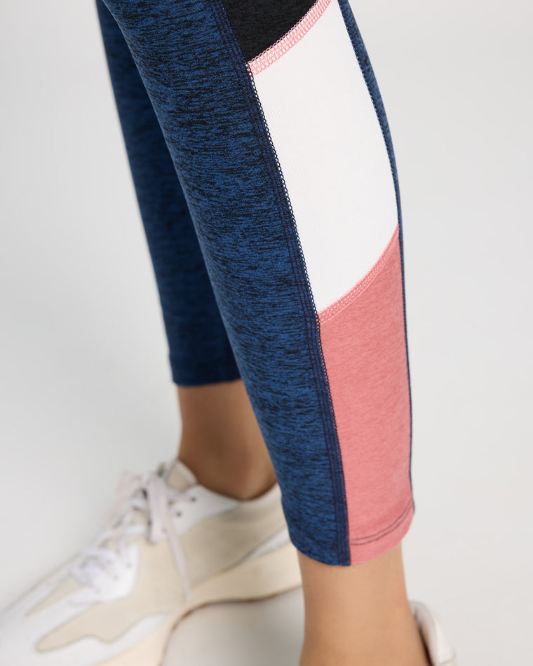 Ink Navy Heather/Night Sky $|& Interval FlowHeather Sculpt Radiant Legging - SOF Full Front