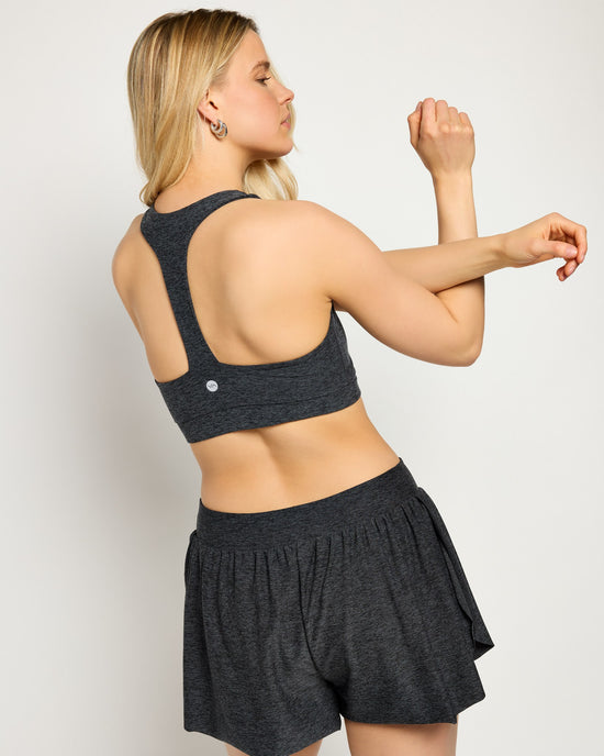 Heather Charcoal $|& Interval Glide Midweight Spacedye Flutter Short - UGC On Fig