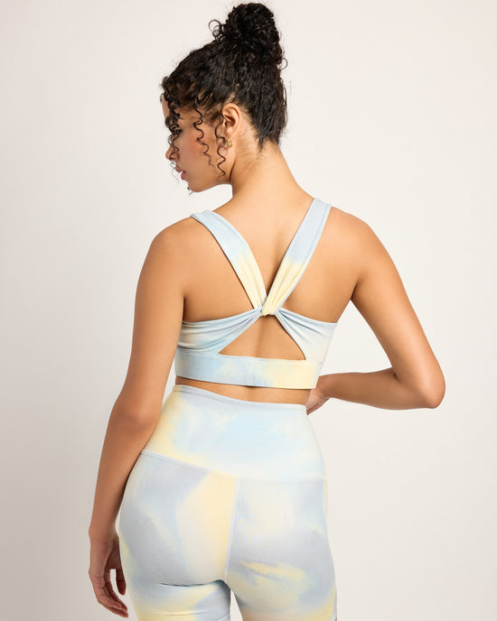 Sage Wash Print Green $|& Interval FlowHeather Sculpt Tie-Dye Skater Bra - SOF Back
