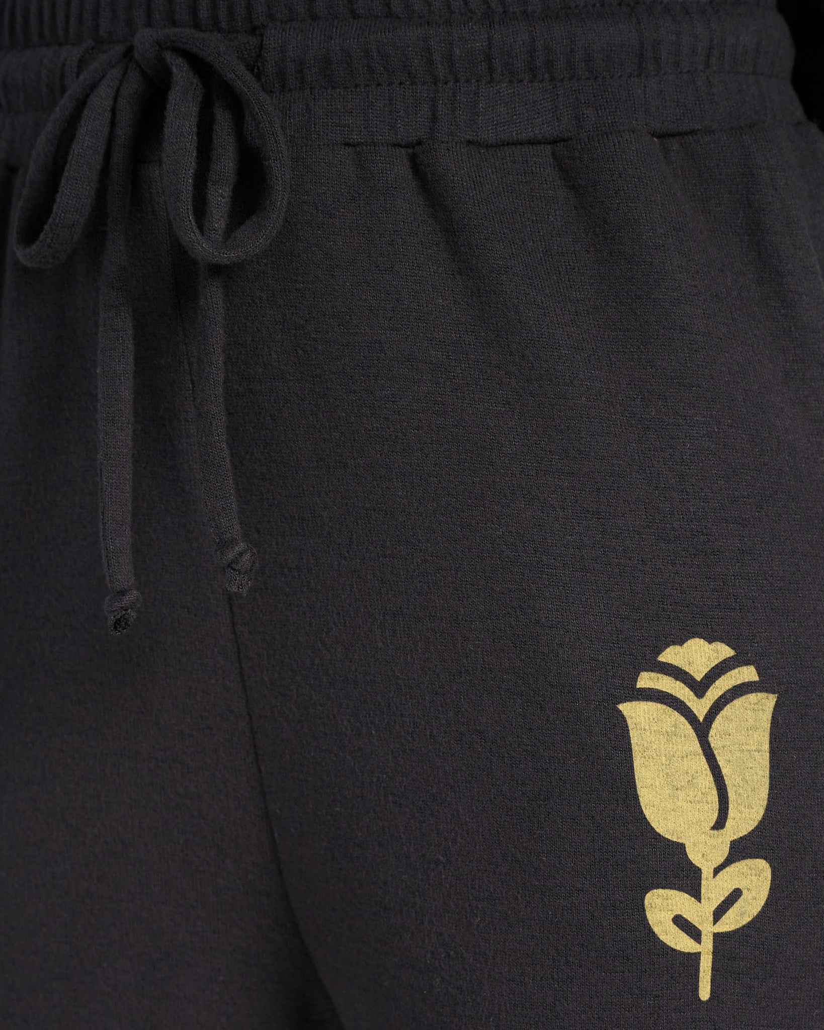 Black $|& SEAS Shoreline Hacci "Love Language" Graphic Jogger - SOF Full Front