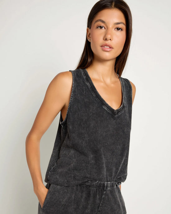 Washed Black $|& SEAS Sunset Glow Cropped Pant Set - SOF Front