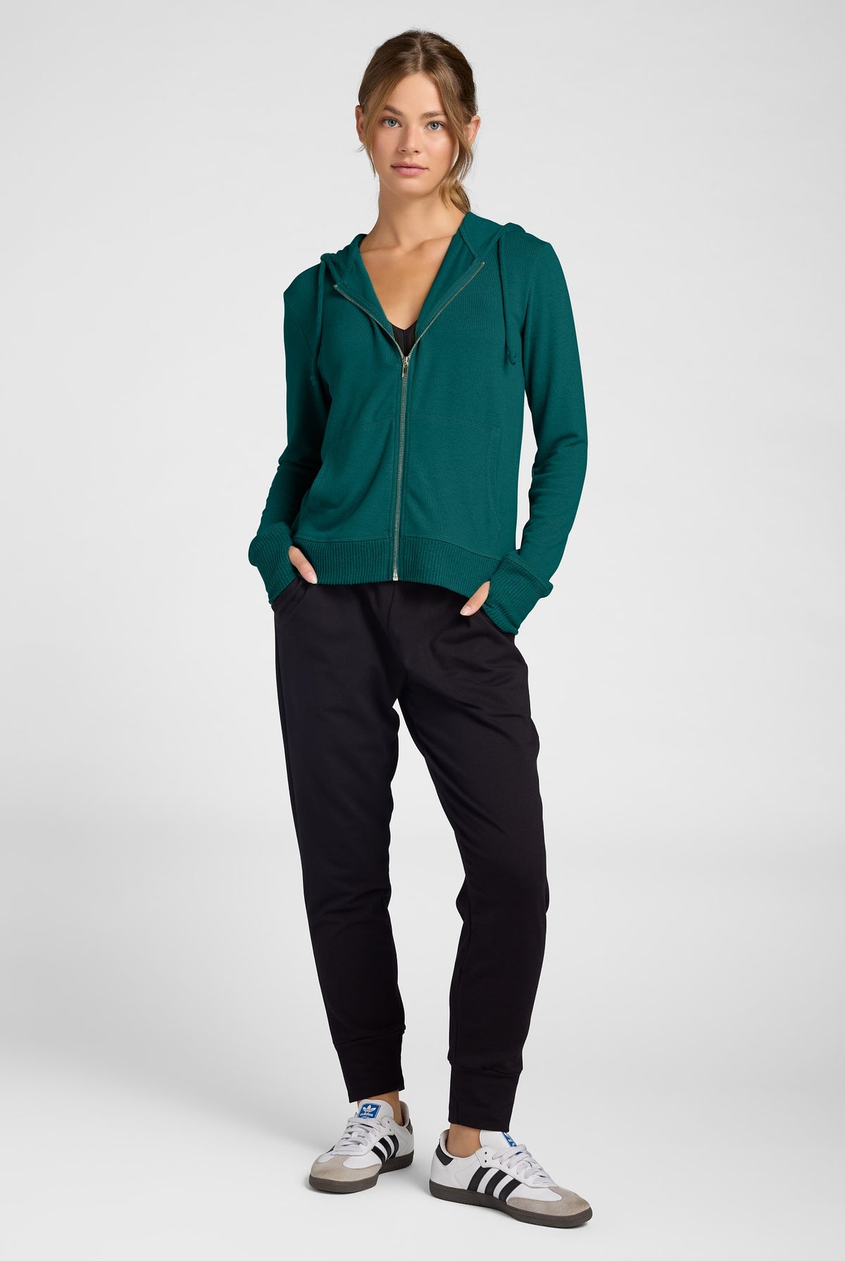 Teal $|& Interval Hacci Zip Hoodie - UGC On Fig