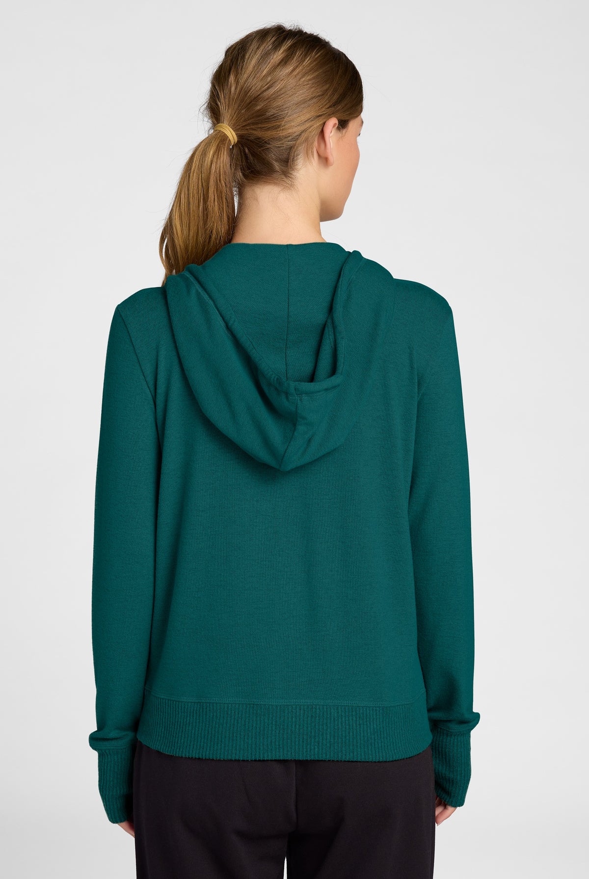 Teal $|& Interval Hacci Zip Hoodie - SOF Back