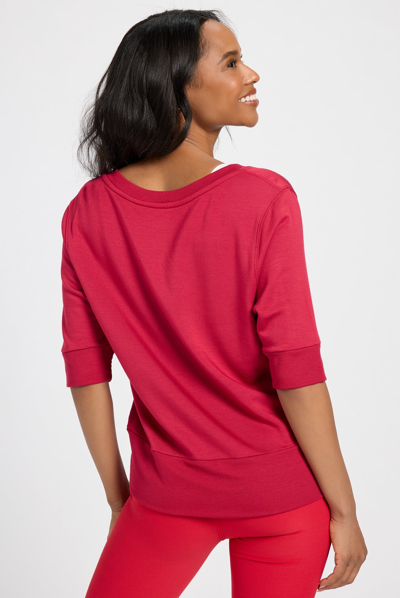 Poppy $|& Interval Flex Fleece Short Sleeve Top - SOF Back