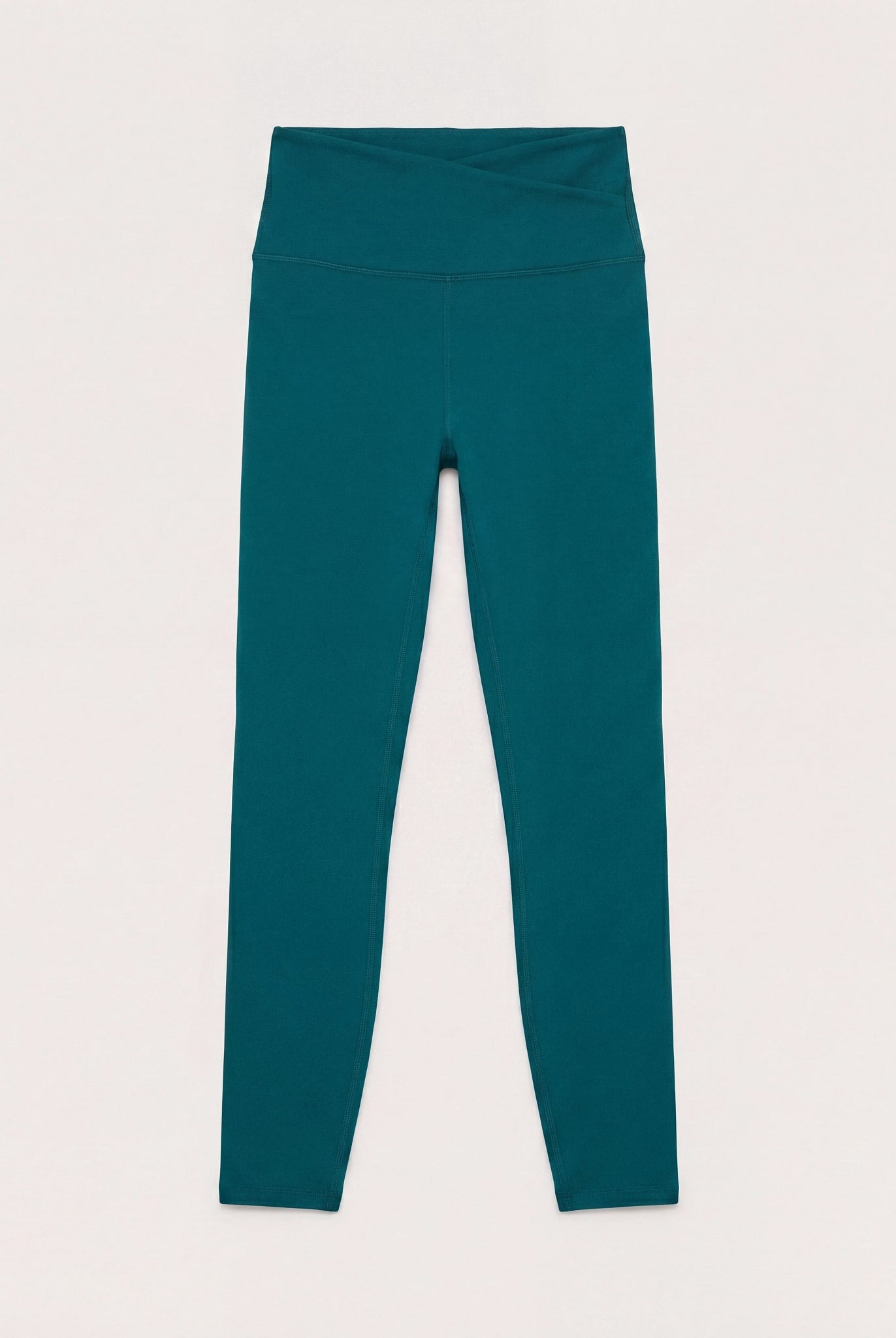 Teal Solid $|& Interval FlowHeather Sculpt Crossover Leggings - Hanger Detail