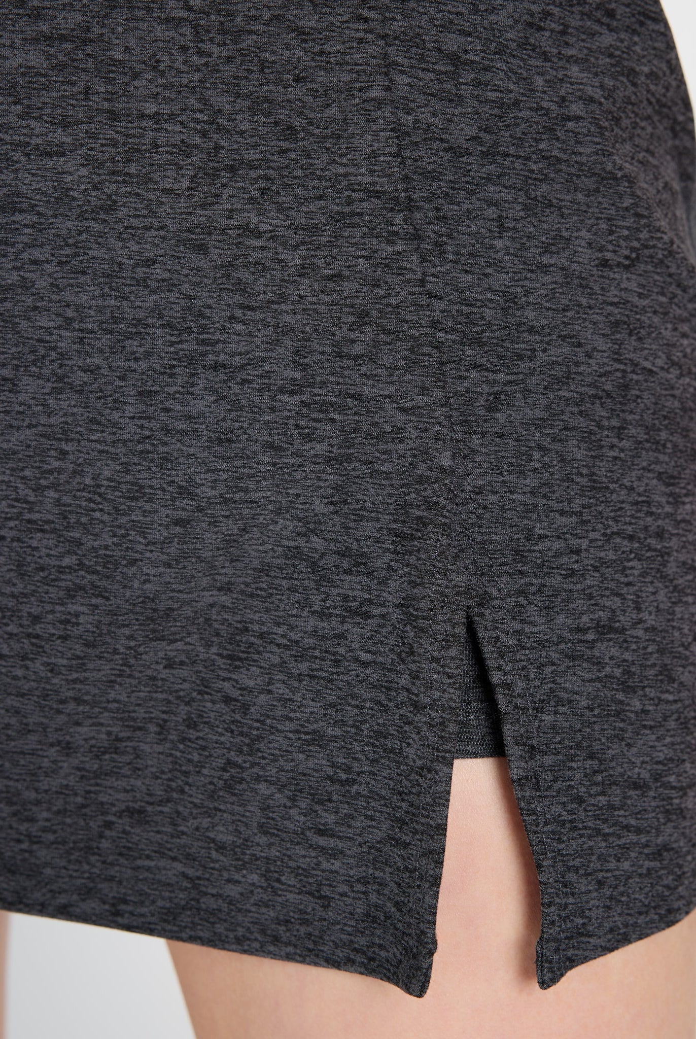 Heather Charcoal $|& Interval FlowHeather Sculpt Skort - SOF Full Front