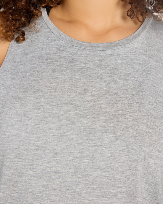 Light Heather Gray $|& Interval Split Back Muscle Tank - SOF Full Front