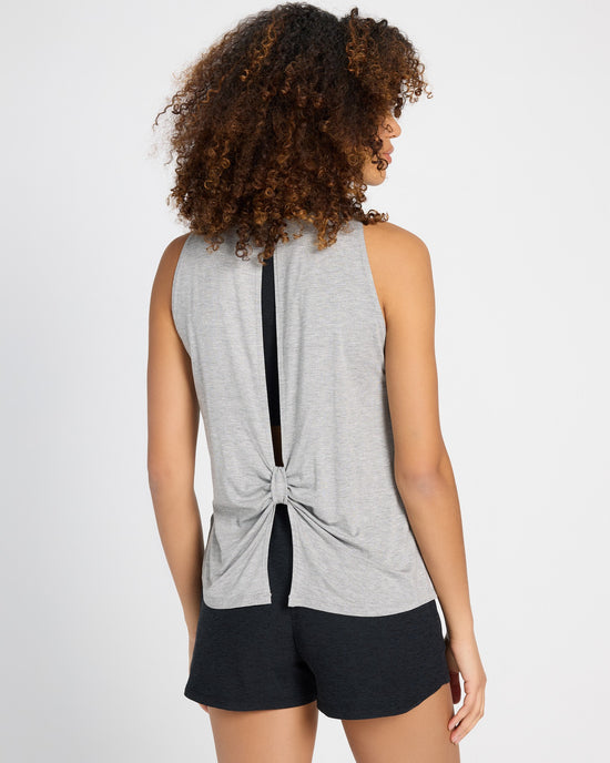 Light Heather Gray $|& Interval Split Back Muscle Tank - SOF Back