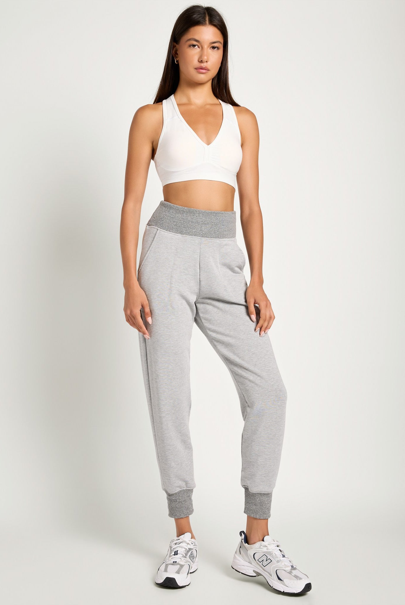 Light Athletic Heather $|& Interval Flex Flat Front Jogger - UGC On Fig