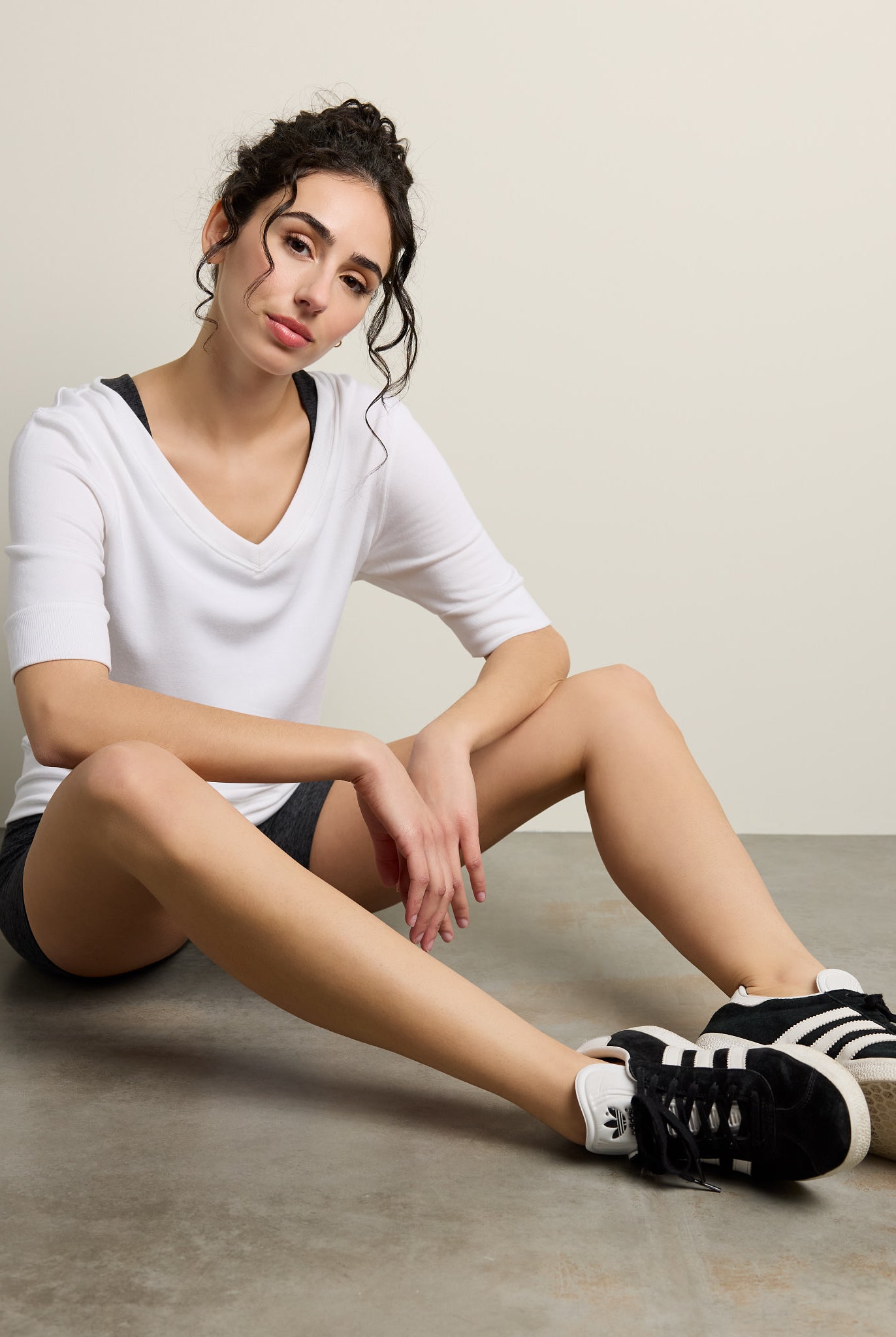 White $|& Interval Flex Fleece Short Sleeve Top - UGC On Fig