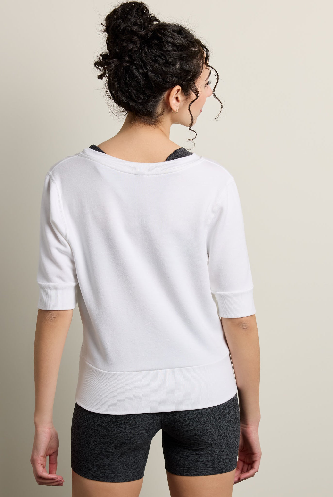 White $|& Interval Flex Fleece Short Sleeve Top - SOF Back
