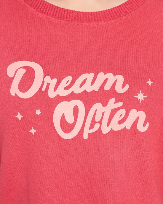 Soft Rose $|& SEAS Hacci Graphic Crew "Dream Often" Graphic Pullover - SOF Full Front