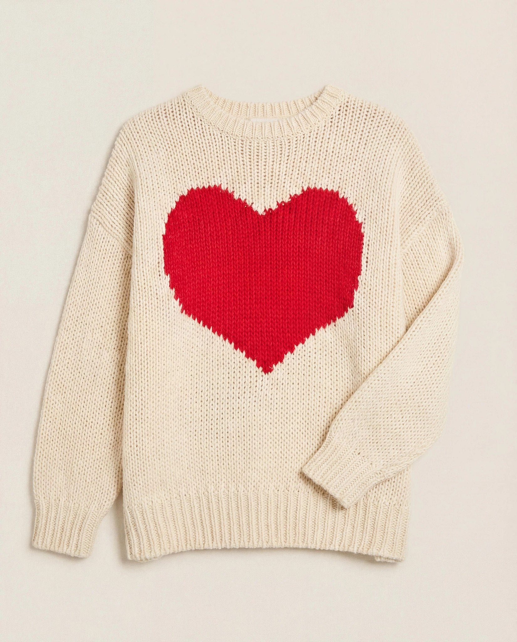 Birch $|& SEAS Amour Heart Crew Neck Sweater - Hanger Detail