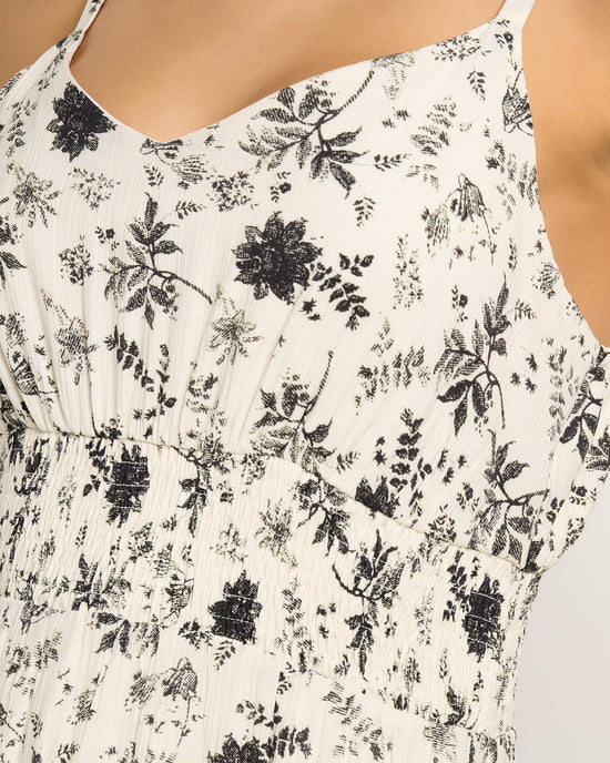 White-Black $|& Skies Are Blue Print Midi Dress - SOF Full Front
