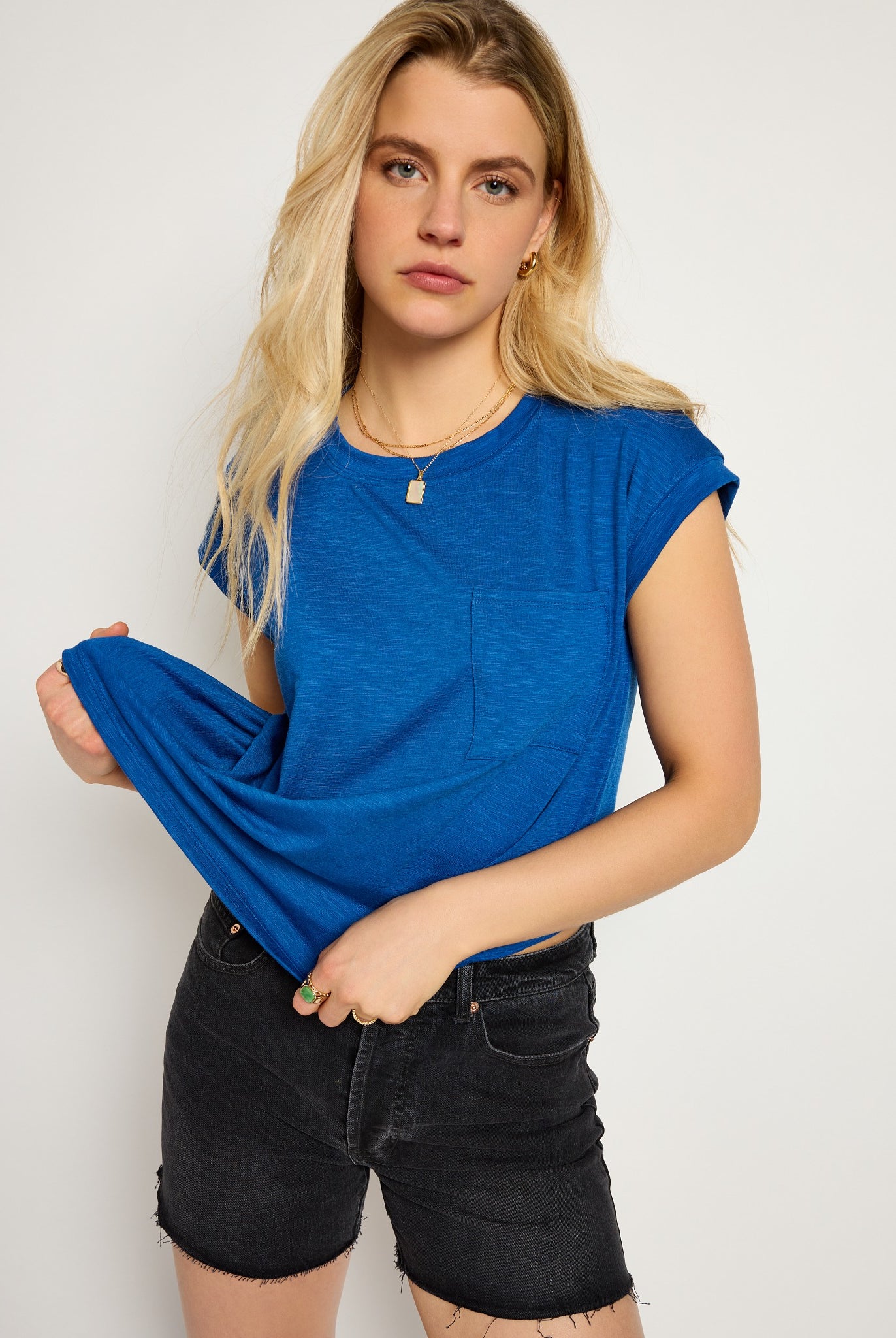 Coastal Cobalt $|& SEAS Merrit Island Short Sleeve Tee - SOF Front