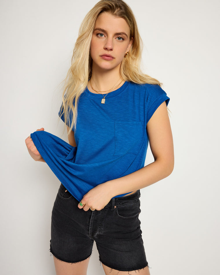 Coastal Cobalt $|& SEAS Merrit Island Short Sleeve Tee - SOF Front