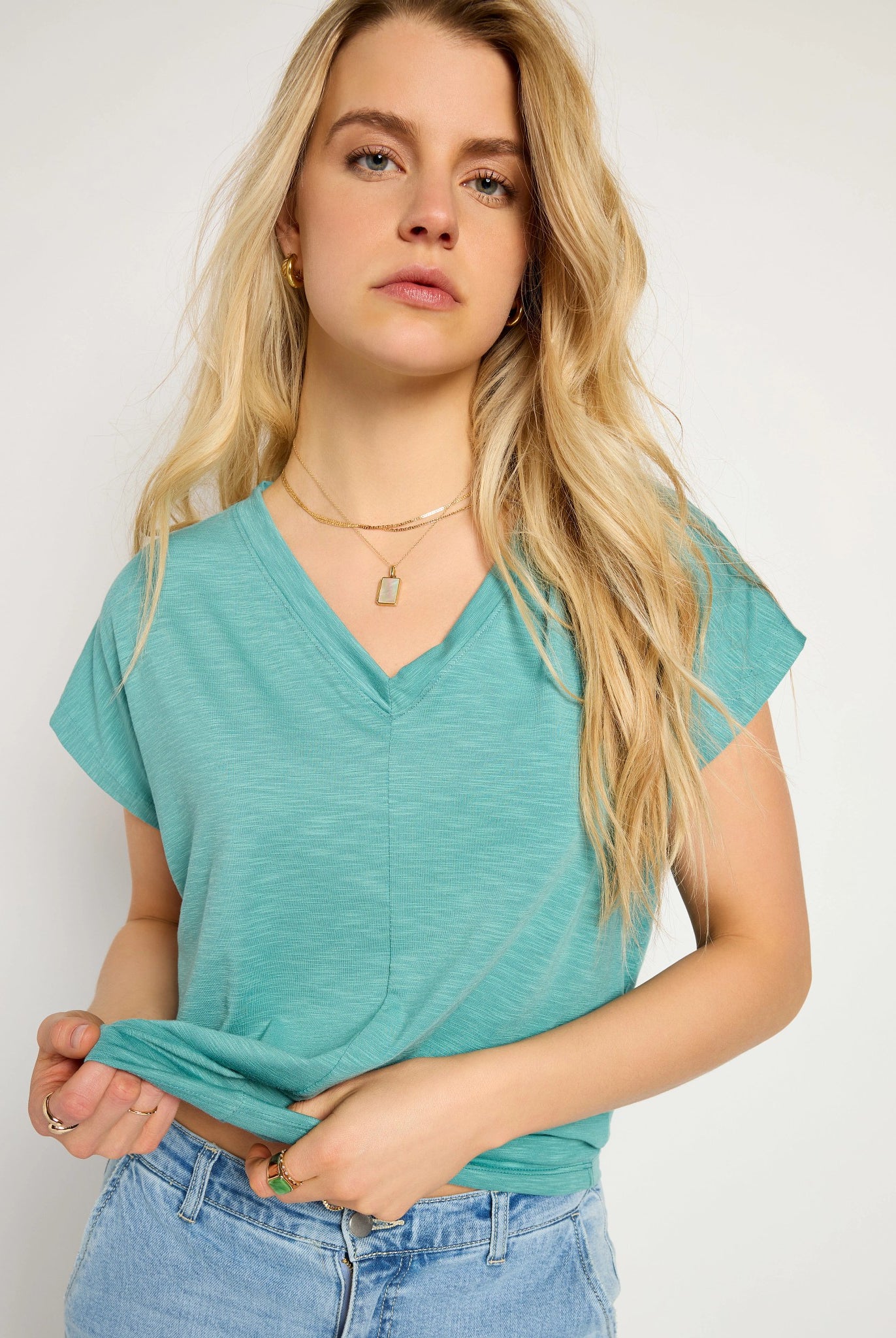 Seaglass $|& SEAS SoCal Short Sleeved Top - SOF Front