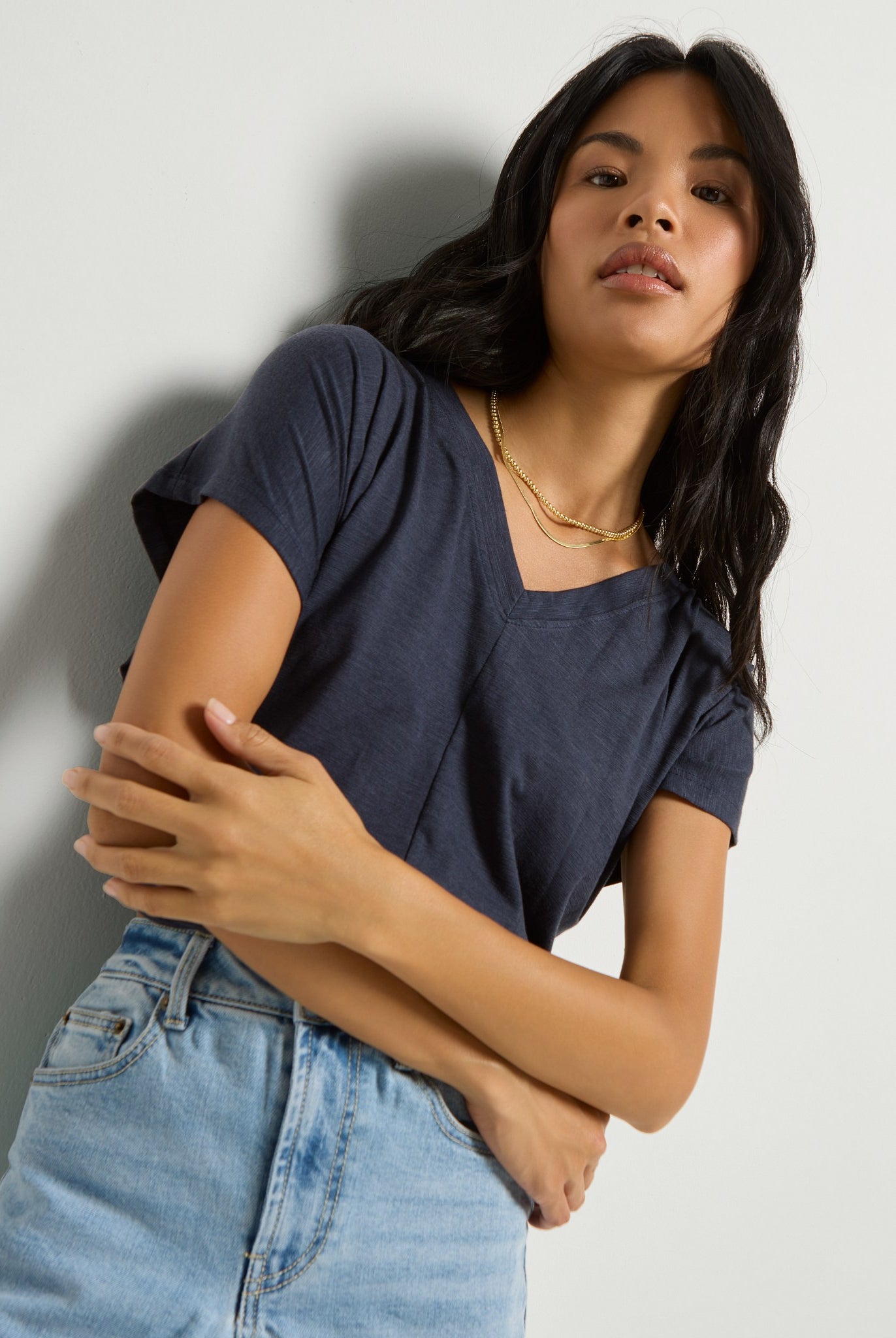 Mariner Midnight $|& SEAS SoCal Short Sleeved Top - SOF Front