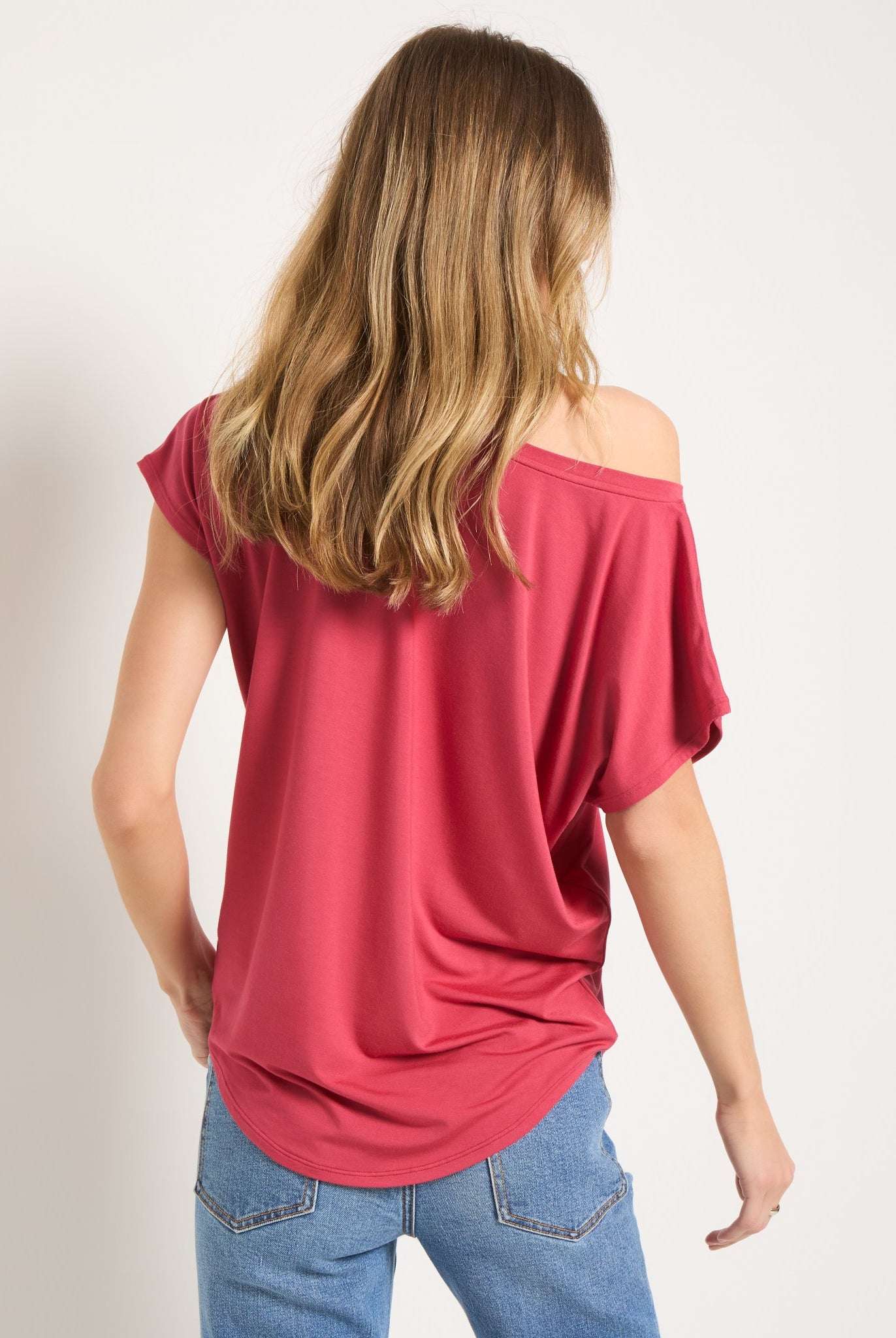 Soft Rose $|& SEAS Edgewater Off The Shoulder Tee - UGC On Fig