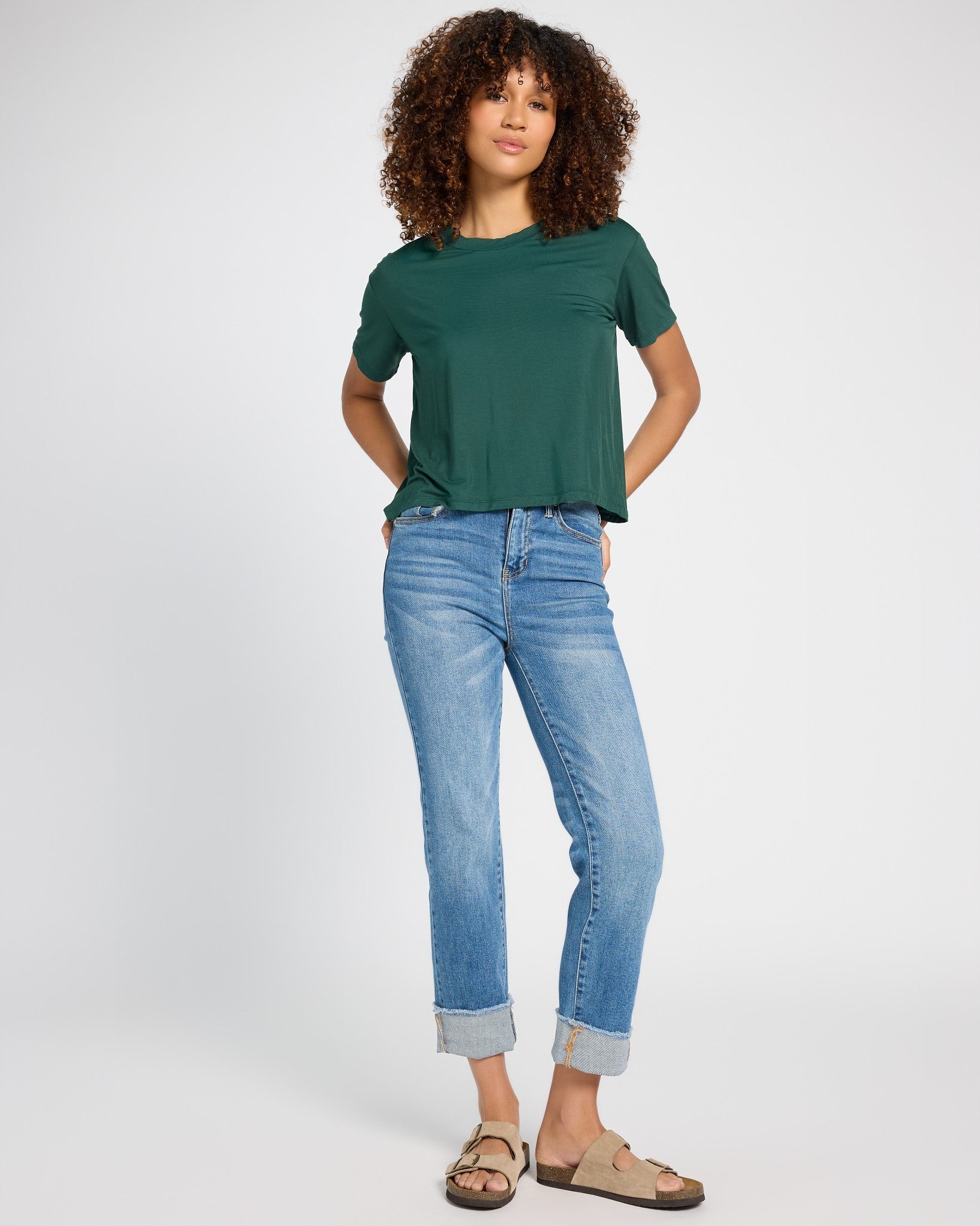 Hunter Green $|& SEAS Newport Cropped Tee - UGC On Fig