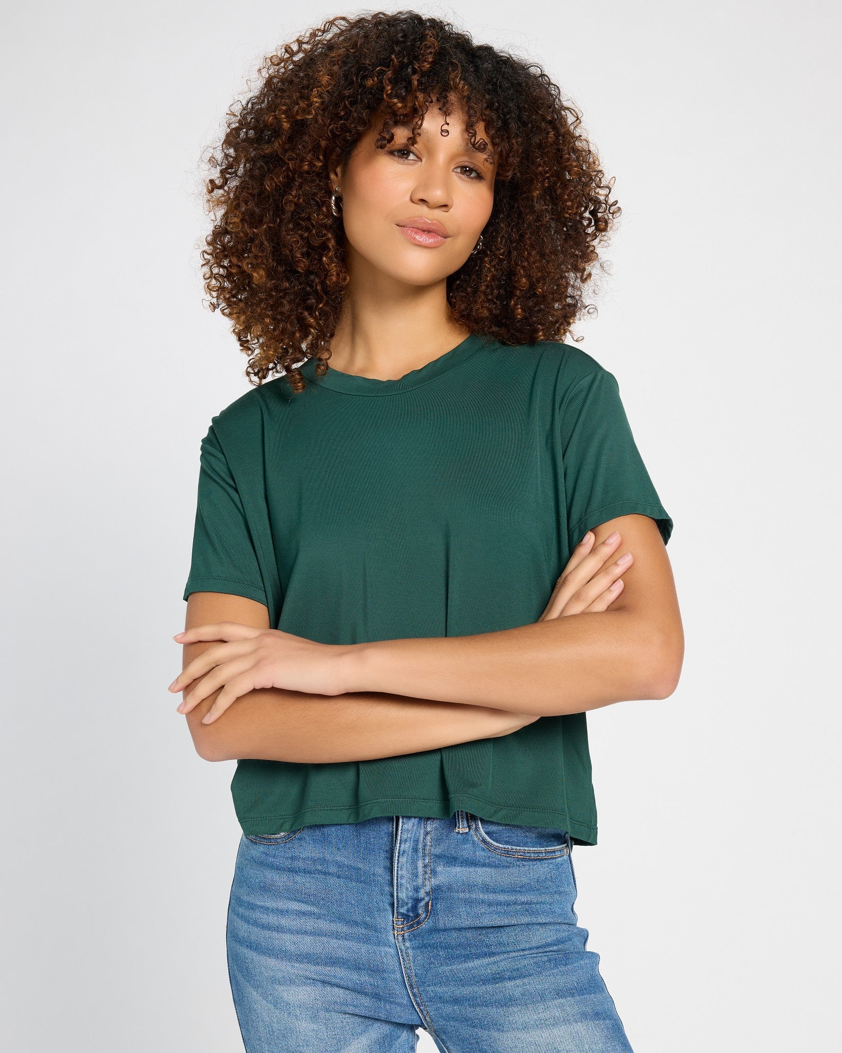 Hunter Green $|& SEAS Newport Cropped Tee - SOF Front