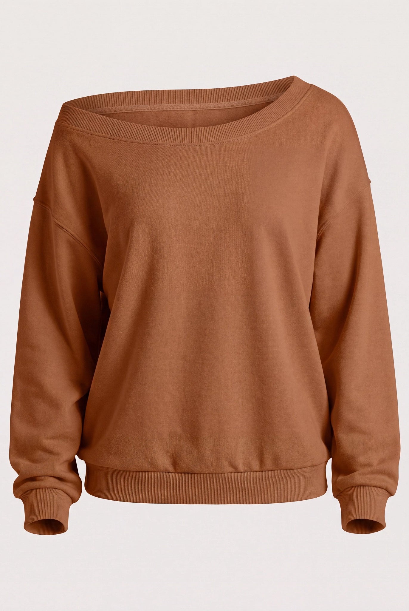 Camel $|& SEAS Brooksville One Shoulder Sweatshirt