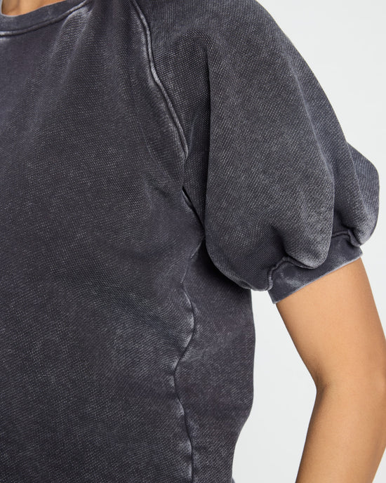 Washed Black $|& SEAS Sundeck Short Sleeve Sweatshirt - SOF Full Front