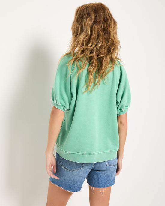 Washed Green Apple $|& SEAS Sundeck Short Sleeve Sweatshirt - SOF Back