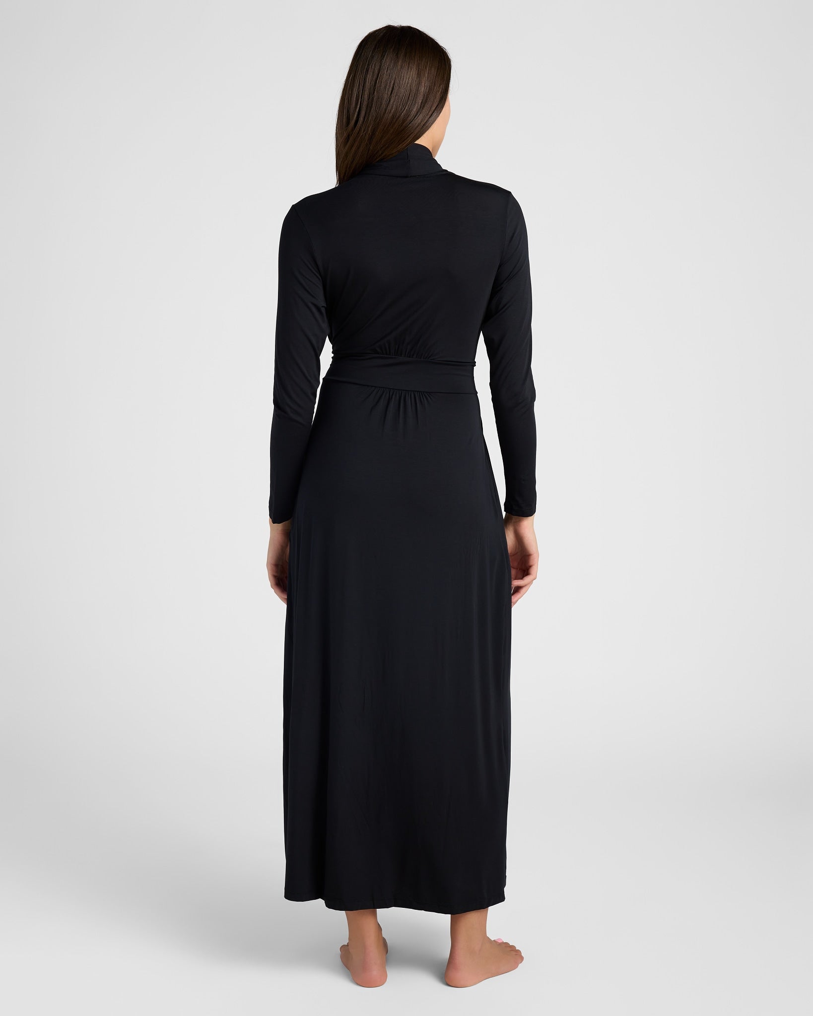 Black $|& Fleur't Long Iconic Robe - SOF Back