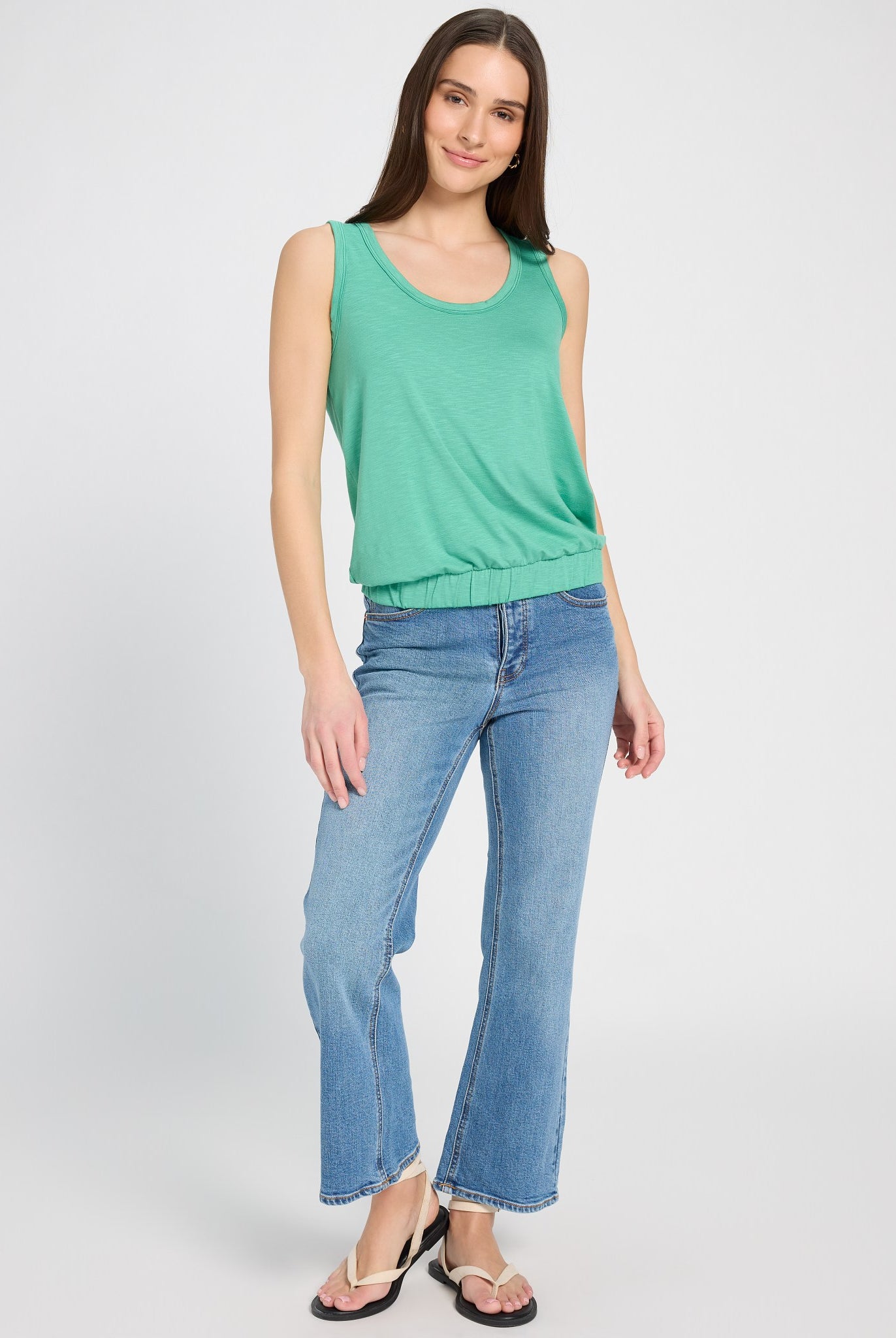 Green Apple $|& SEAS Redwood City Banded Slub Tank - UGC On Fig