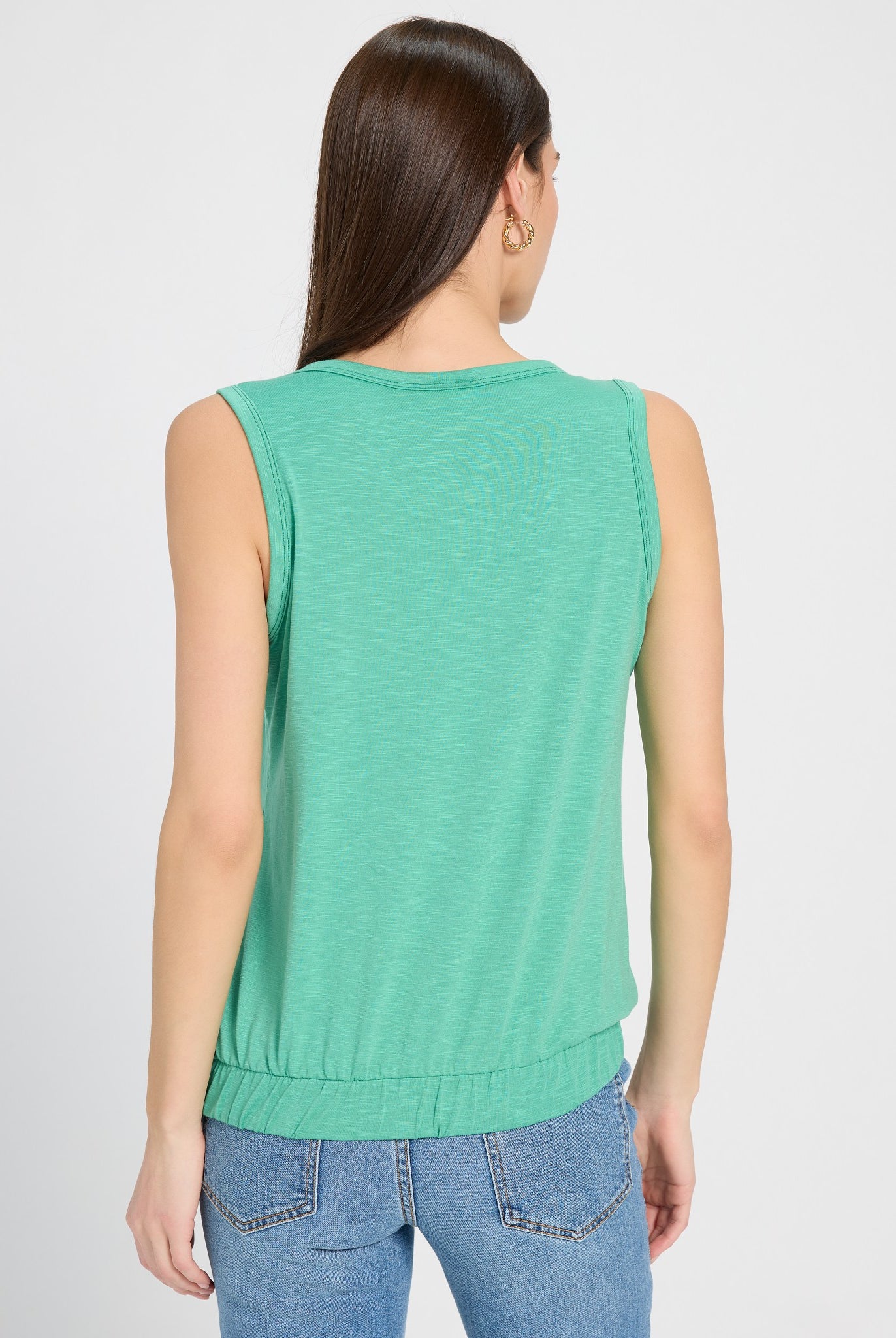 Green Apple $|& SEAS Redwood City Banded Slub Tank - SOF Back